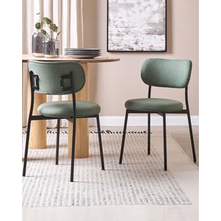 Beliani Esszimmerstuhl 2er Set aus Stoff Modern CASEY  