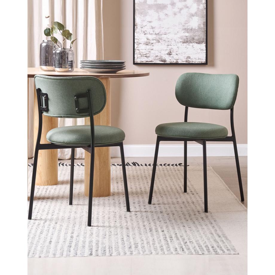 Beliani Esszimmerstuhl 2er Set aus Stoff  CASEY  