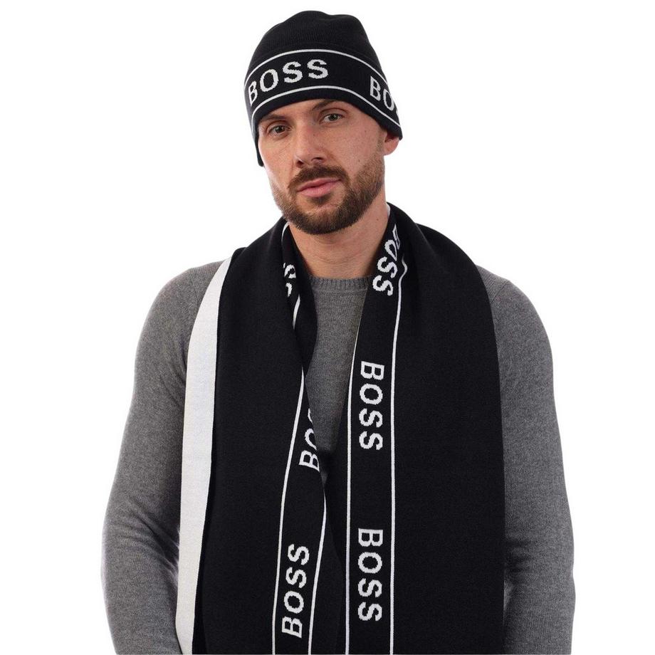BOSS  Set Cappello E Sciarpa Logo Ripetuto 