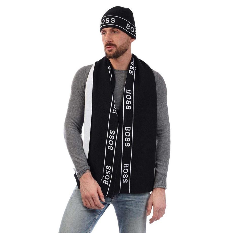 BOSS  Set Cappello E Sciarpa Logo Ripetuto 
