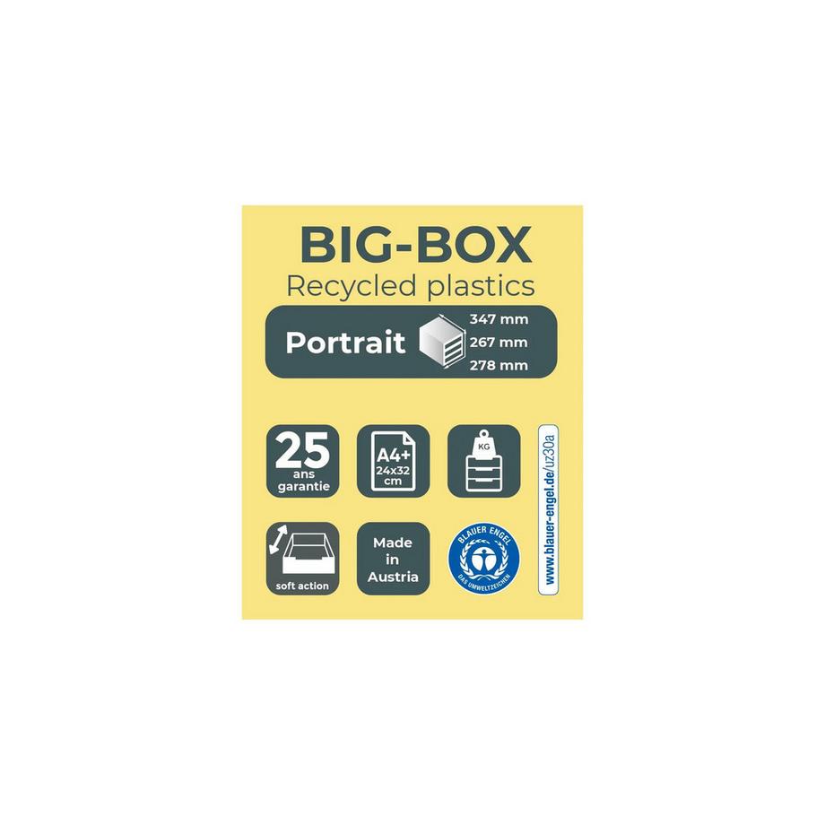 Exacompta Schubladenbox Big Box, 4 offene Schubladen, Iderama  