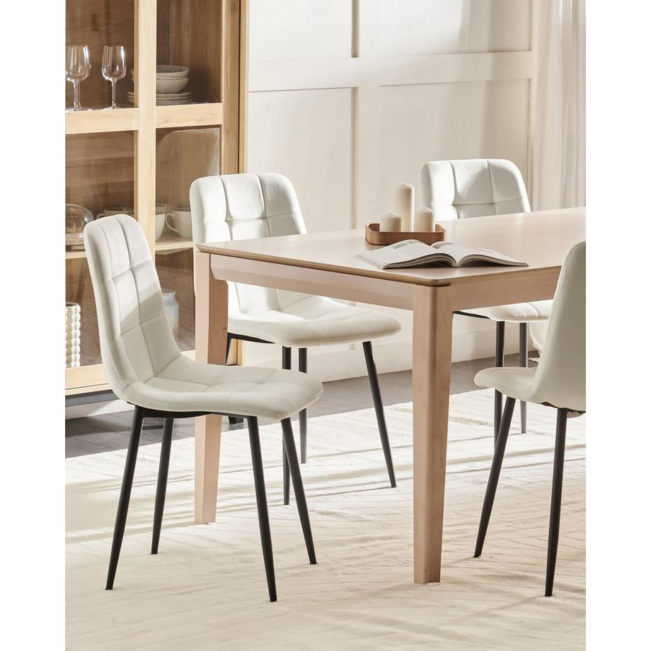 Beliani Lot de 4 chaises de salle à manger en Velours Moderne POWELL  