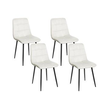 Lot de 4 chaises de salle à manger en Velours Moderne POWELL