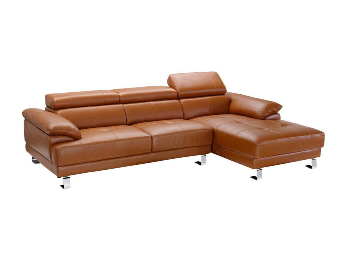 Vente-unique Ecksofa Leder - Karamell - Ecke Rechts - EXCELSIOR II  