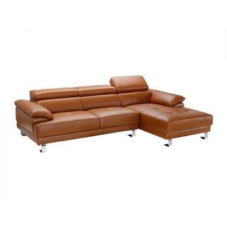 Vente-unique Ecksofa Leder - Karamell - Ecke Rechts - EXCELSIOR II  