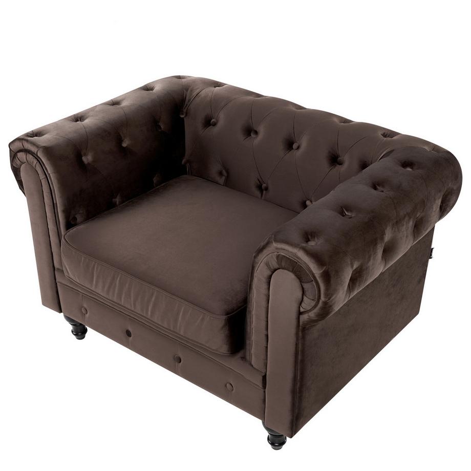 Beliani Sessel aus Samtstoff Klassisch CHESTERFIELD  