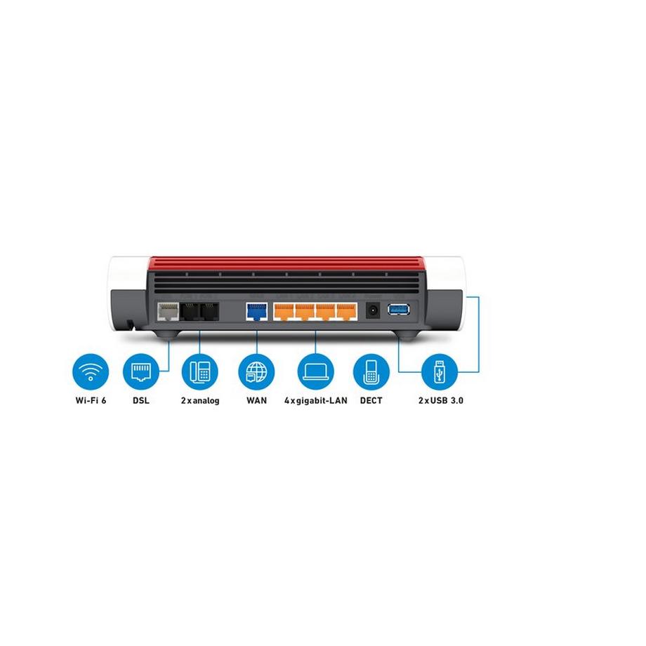 AVM  FRITZ!Box 7590 AX routeur sans fil Gigabit Ethernet Bi-bande (2,4 GHz / 5 GHz) Blanc 