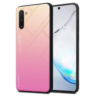 Cadorabo  Housse compatible avec Samsung Galaxy NOTE 10 - Coque de protection bicolore en silicone TPU et dos en verre trempé 