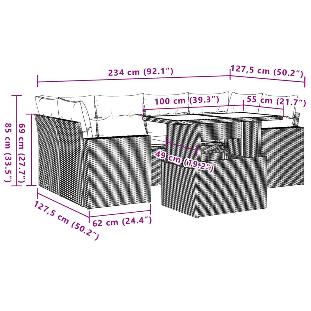 VidaXL Ensemble de canapés de jardin rotin synthétique  