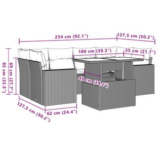 VidaXL Ensemble de canapés de jardin rotin synthétique  