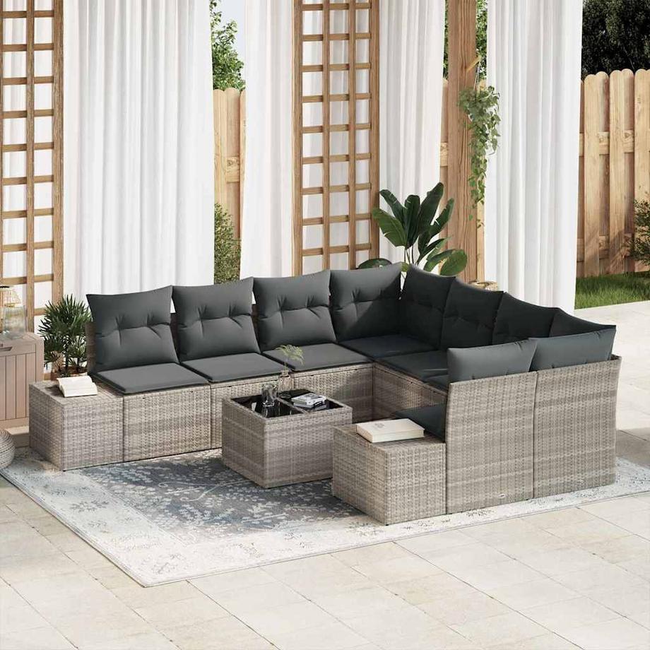 VidaXL Ensemble de canapés d'extérieur poly rattan  
