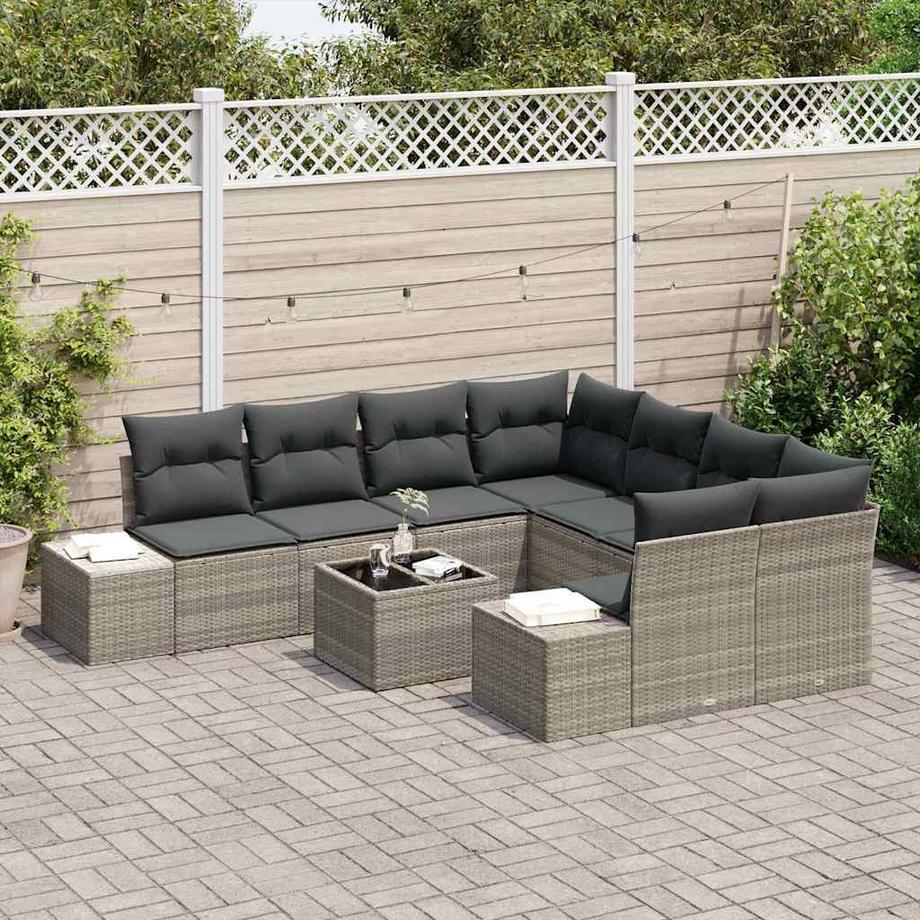 VidaXL Ensemble de canapés d'extérieur poly rattan  