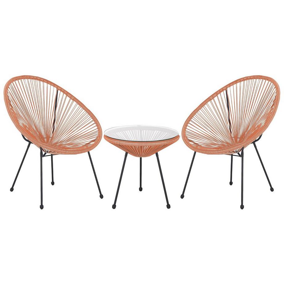 Beliani Ensemble pour bistro en Polyrotin Boho ACAPULCO II  