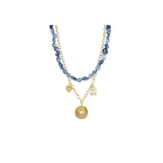 Luxenter  Collana di cristalli blu  in oro giallo 18 carati - Prisya 