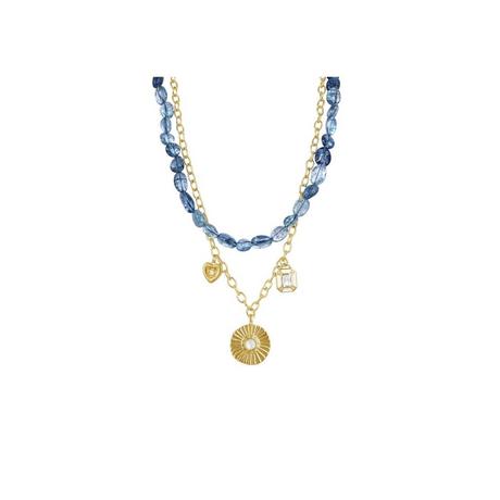 Luxenter  Collana di cristalli blu  in oro giallo 18 carati - Prisya 