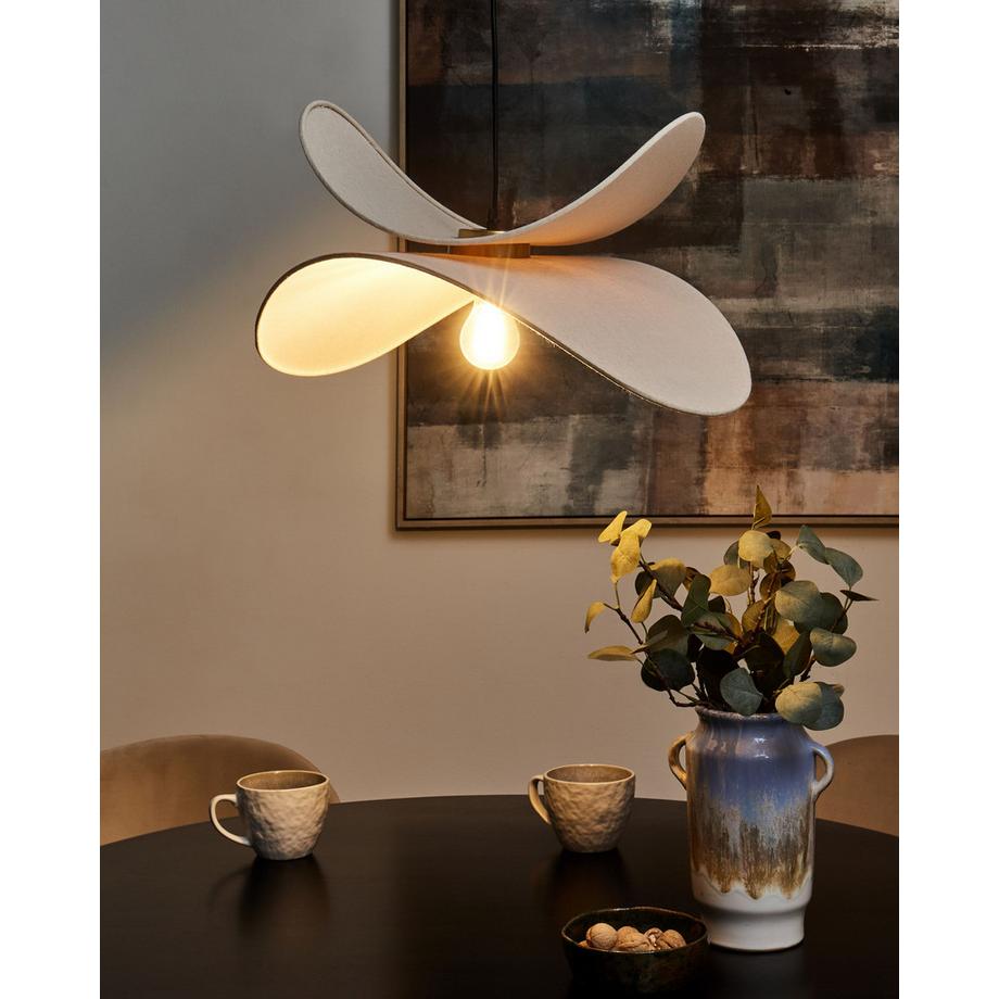 Beliani Hängeleuchte aus Leinen Boho MASCOTA  