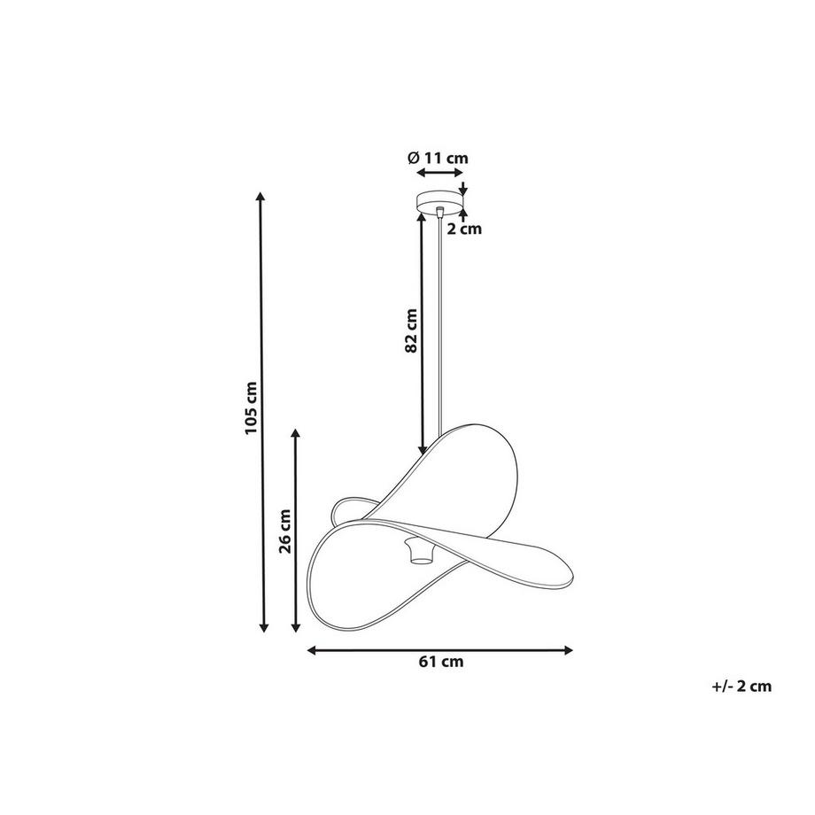 Beliani Hängeleuchte aus Leinen Boho MASCOTA  
