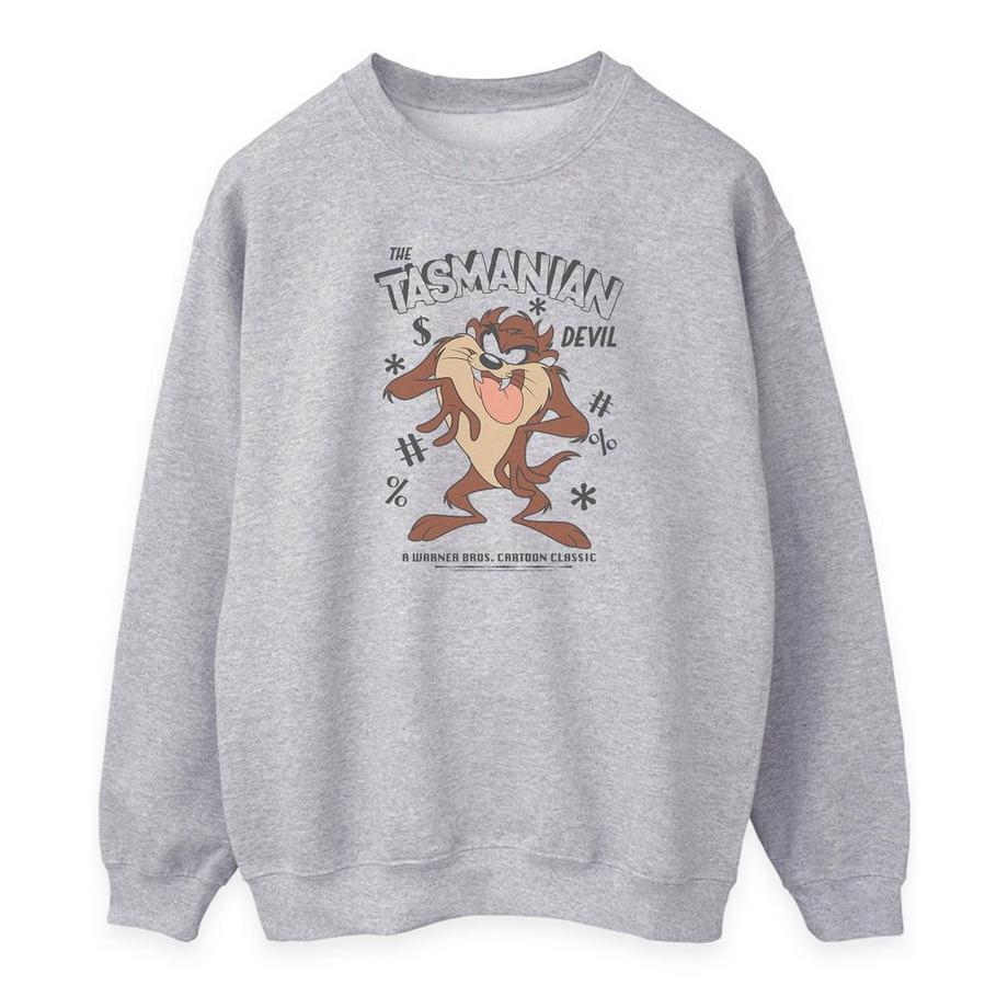 LOONEY TUNES Sweatshirt Col Rond Imprimé Tasmanian Devil  