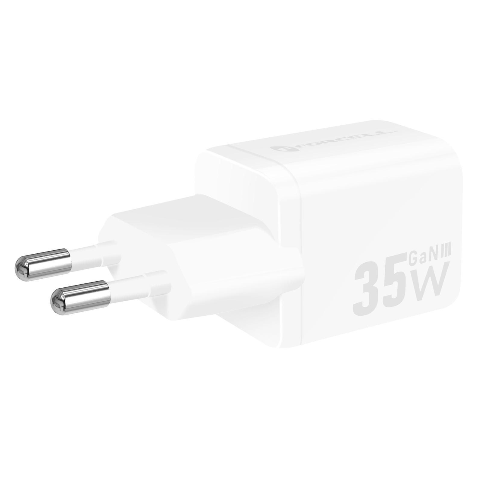 Avizar  Caricatore GaN III 35W con USB-C + USB, formato mini 