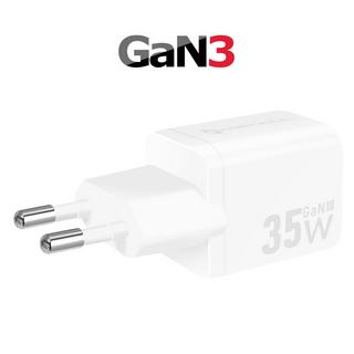 Avizar  Caricatore GaN III 35W con USB-C + USB, formato mini 