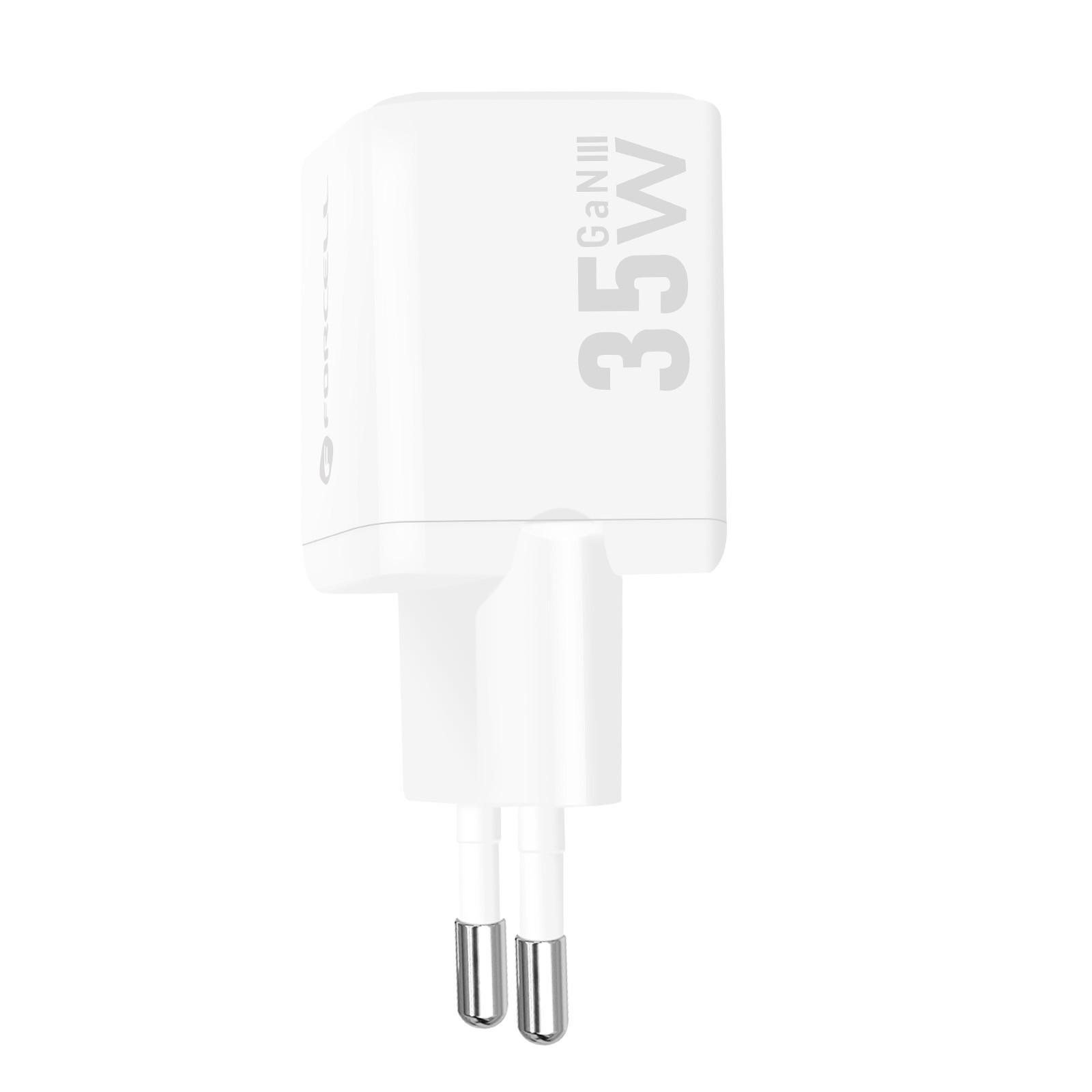 Avizar  Caricatore GaN III 35W con USB-C + USB, formato mini 