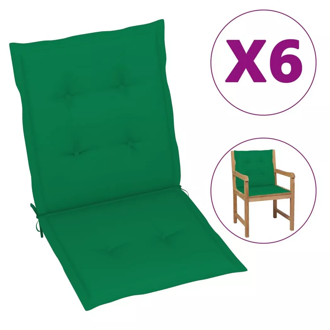 vidaXL Tuinstoelkussens 6 st 100x50x3 cm oxford stof groen314136