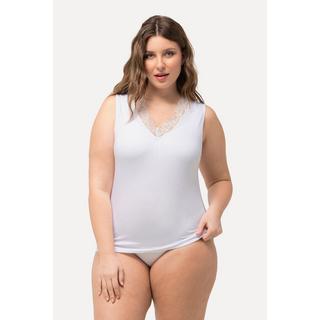 Ulla Popken  Maillot de corps en viscose de bambou avec dentelle et décolleté en V 