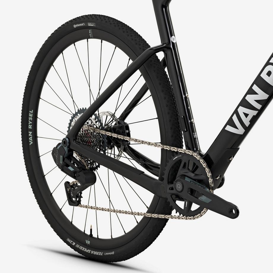 VAN RYSEL  Vélo gravel carbone SRAM Rival AXS E1 1X13v VR30 AL, RCR-G noir 