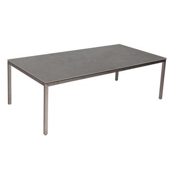 Tavolino Obelisk 4 gambe 120 - piatto grigio chiaro - struttura in acciaio inox