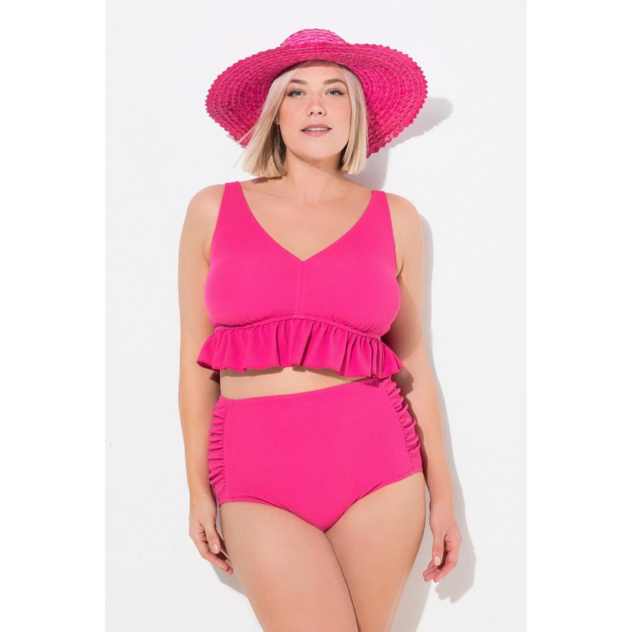 Ulla Popken Bikini Struktur Rüsche Softschalen Verstellbare Träger  