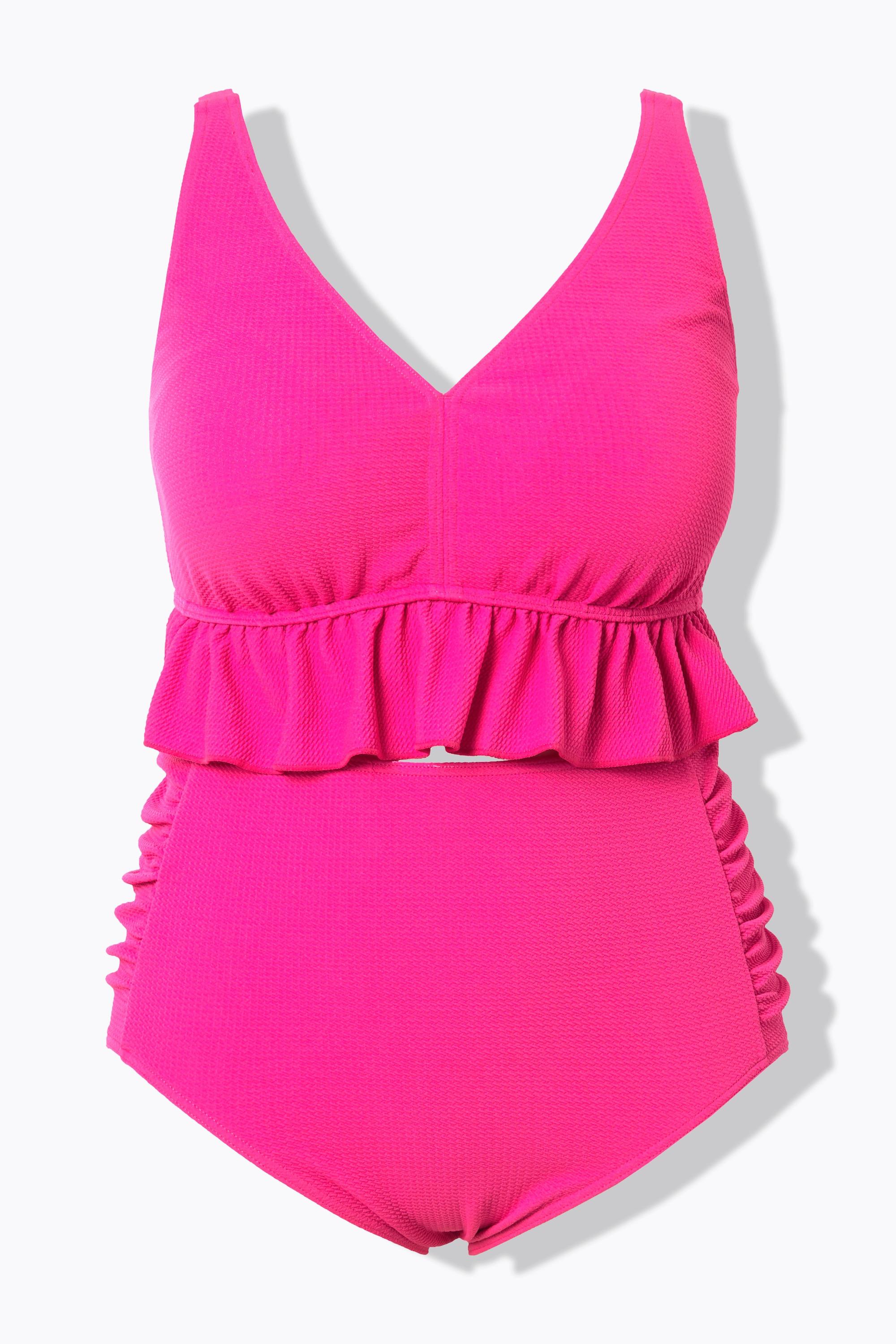 Ulla Popken Bikini Struktur Rüsche Softschalen Verstellbare Träger  