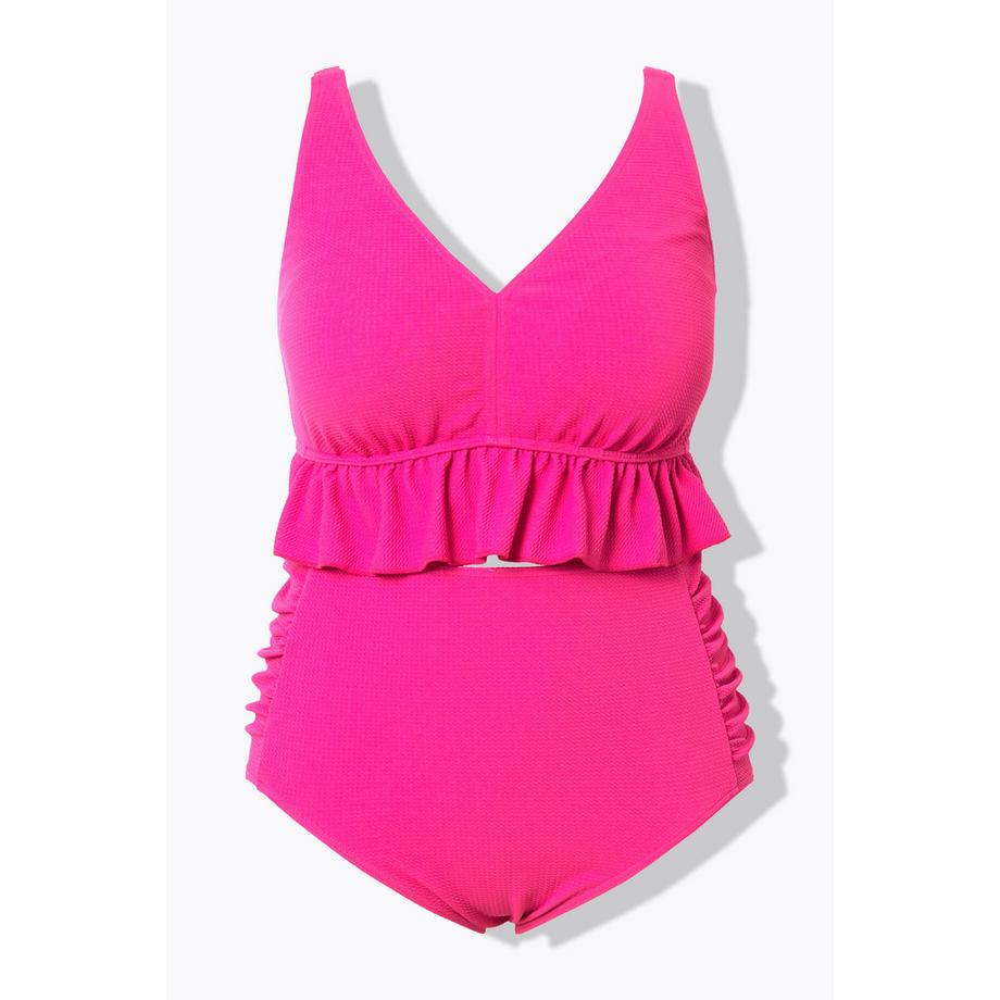 Ulla Popken Bikini Struktur Rüsche Softschalen Verstellbare Träger  