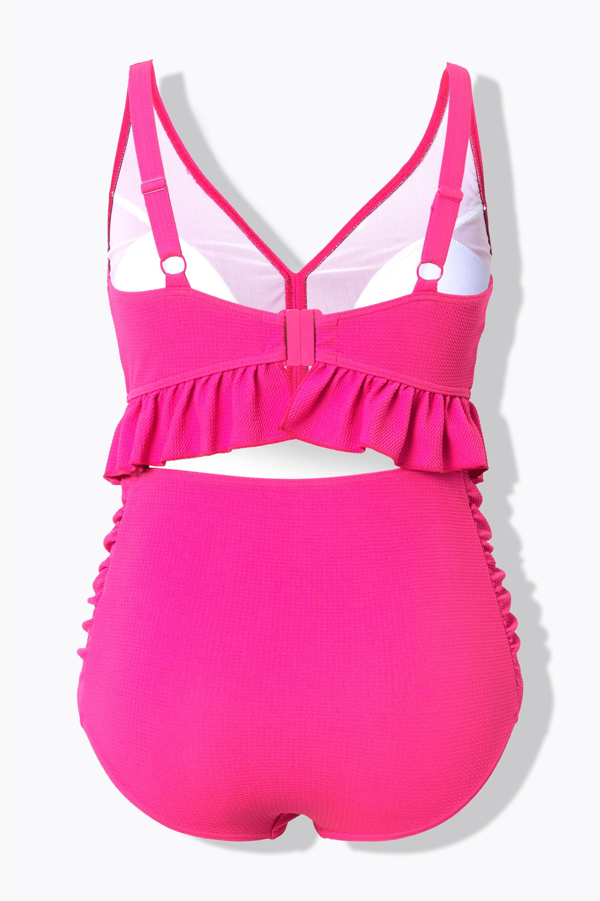 Ulla Popken Bikini Struktur Rüsche Softschalen Verstellbare Träger  