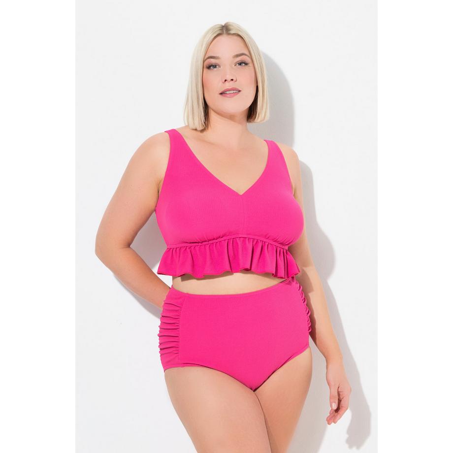 Ulla Popken Bikini Struktur Rüsche Softschalen Verstellbare Träger  