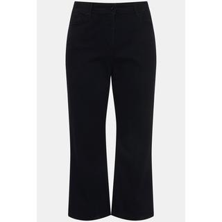 Ulla Popken  Culottes di jeans con taglio della gamba ampio e lungo fino al polpaccio e cintura elastica 