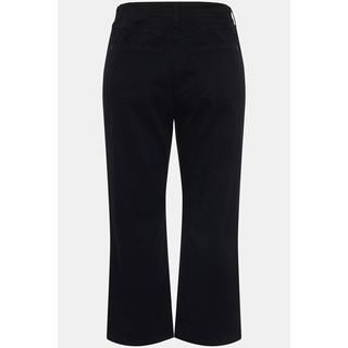 Ulla Popken  Culottes di jeans con taglio della gamba ampio e lungo fino al polpaccio e cintura elastica 