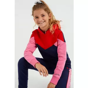 Mädchen-Sweatshirt mit Colourblock-Design und Kapuze