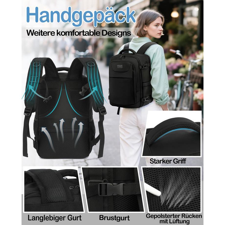 Only-bags.store Handgepäckrucksack Klein für Ryanair, Reiserucksack Tasche  