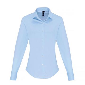 Chemisier à manches longues en popeline extensible