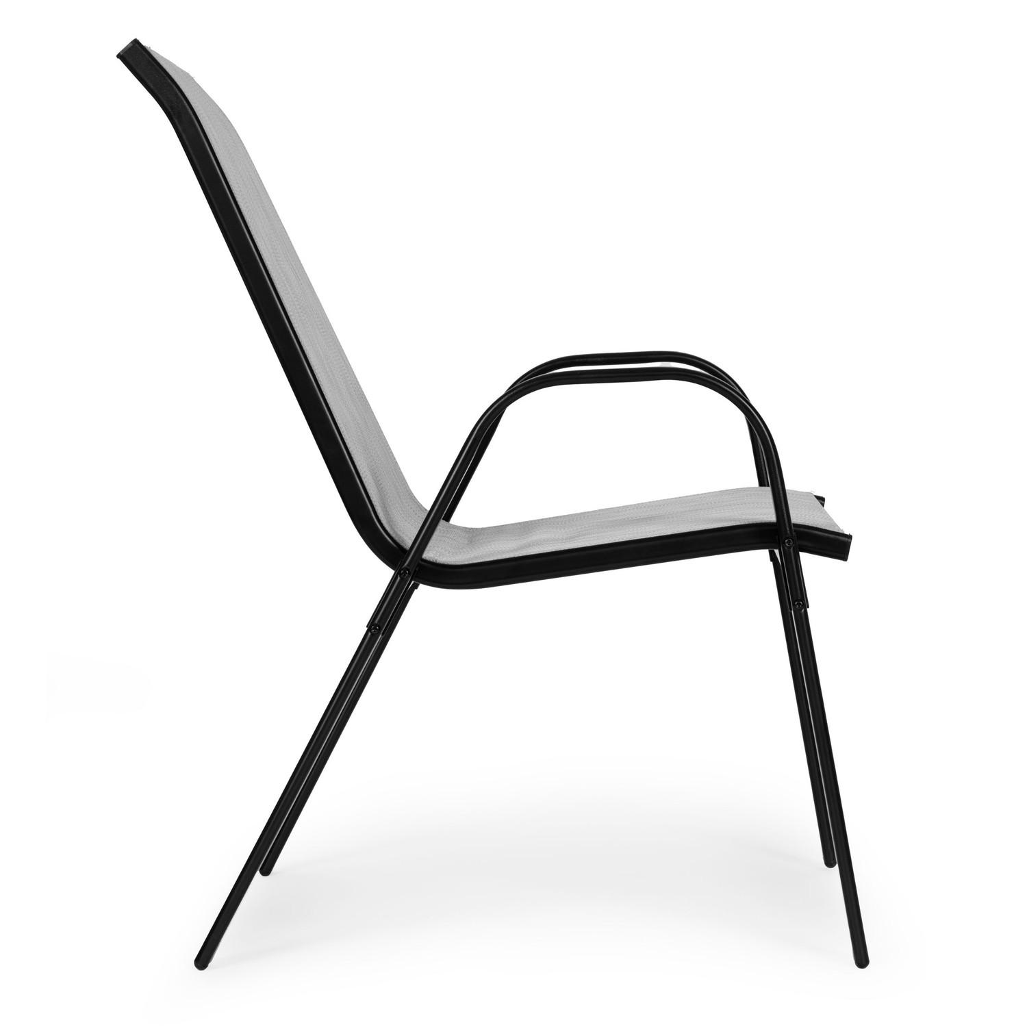 Northix Lot de 2 chaises de jardin pour terrasse ou balcon gris clair MultiGarden  