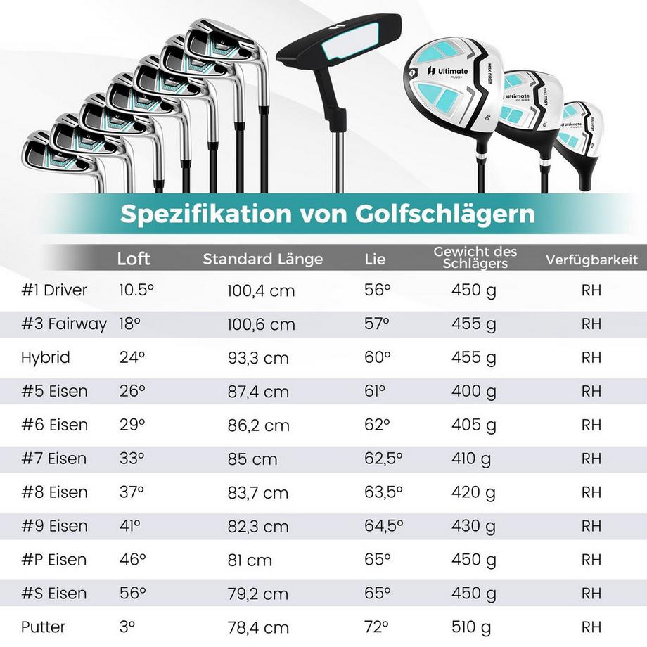 Northix  Set di mazze da golf da donna da 15 pezzi 