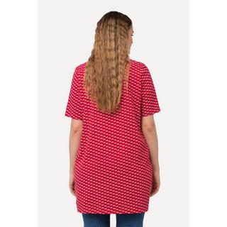 Ulla Popken  T-shirt en coton bio imprimé, avec col rond et manches courtes - silhouette en A évasée 