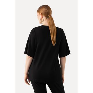 Ulla Popken  T-shirt classica con stampa, scollo a V e mezze maniche 