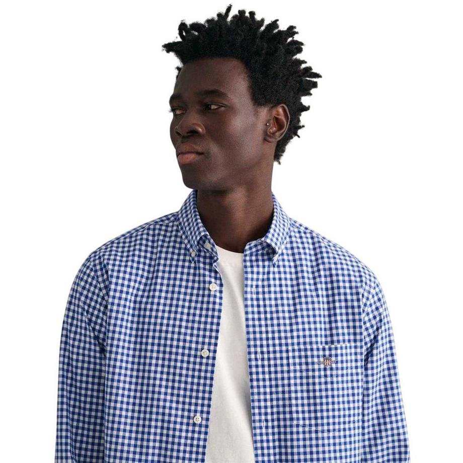GANT  Camicia Regolare Percalle, A Quadretti 