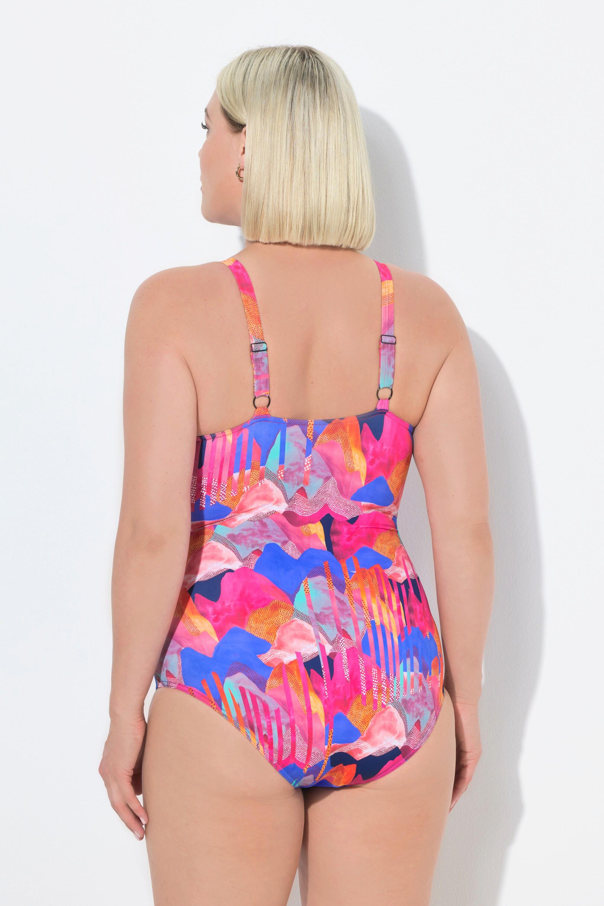 Ulla Popken Costume da bagno effetto incrociato coppe morbide riciclato  