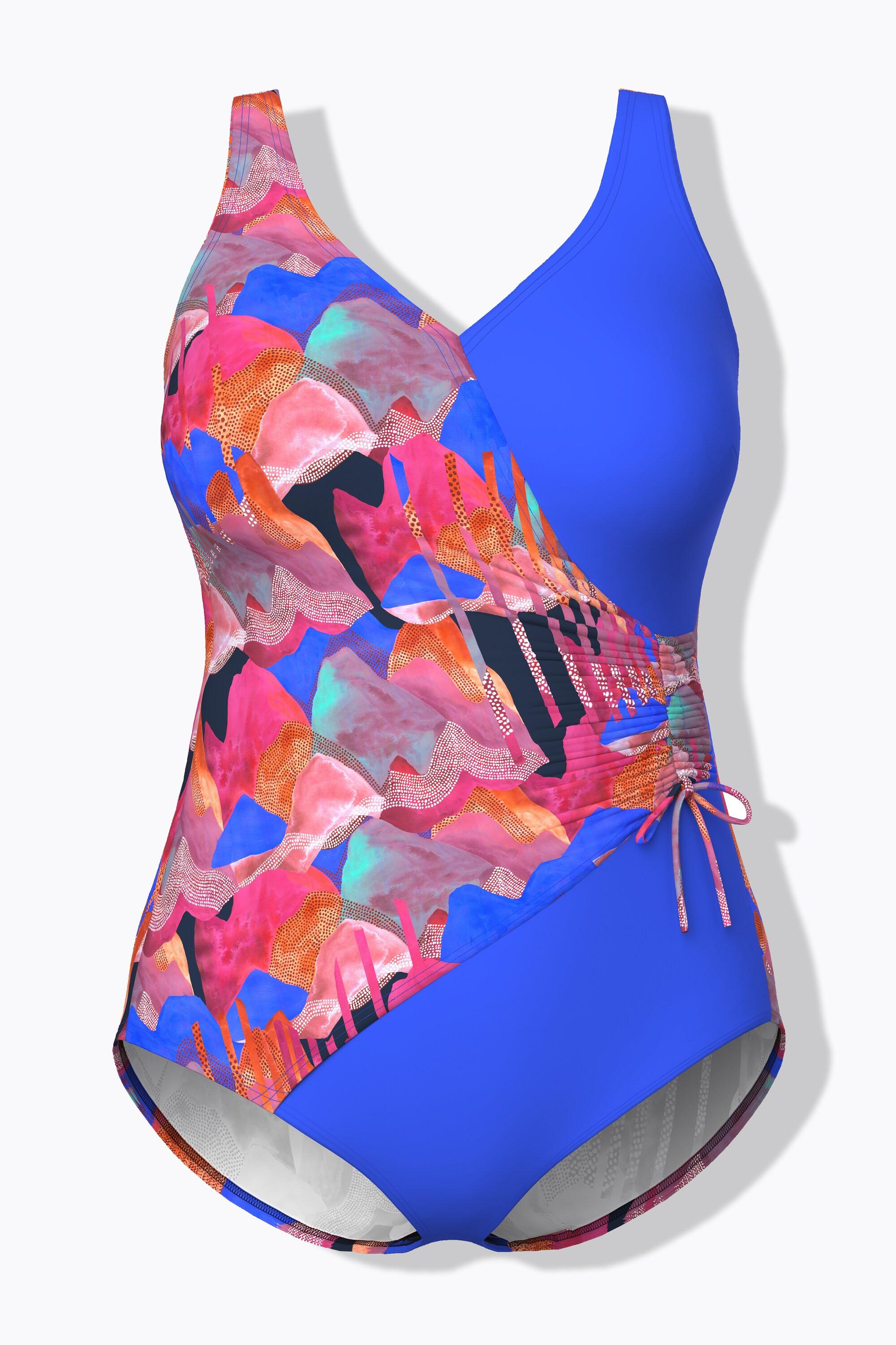 Ulla Popken Costume da bagno effetto incrociato coppe morbide riciclato  