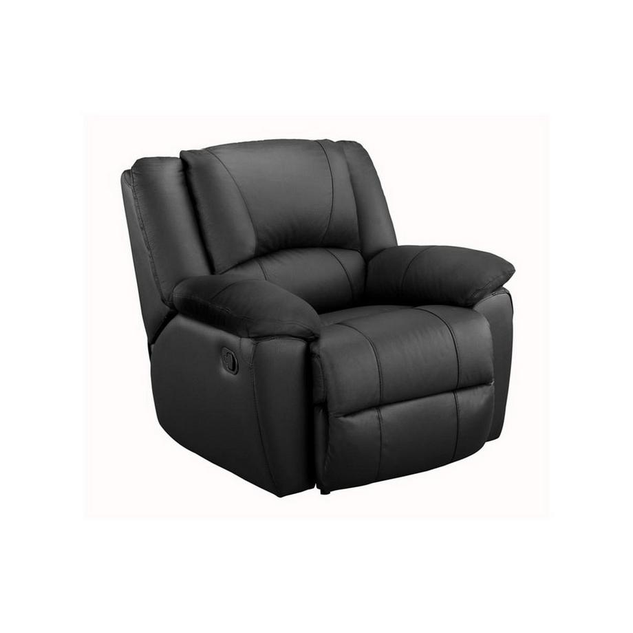 Vente-unique Canapé 3 places et un fauteuil relax en cuir AROMA - Noir  