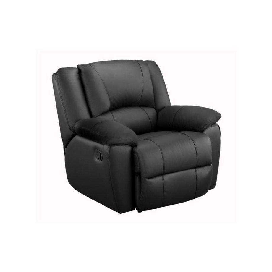 Vente-unique Canapé 3 places et un fauteuil relax en cuir AROMA - Noir  