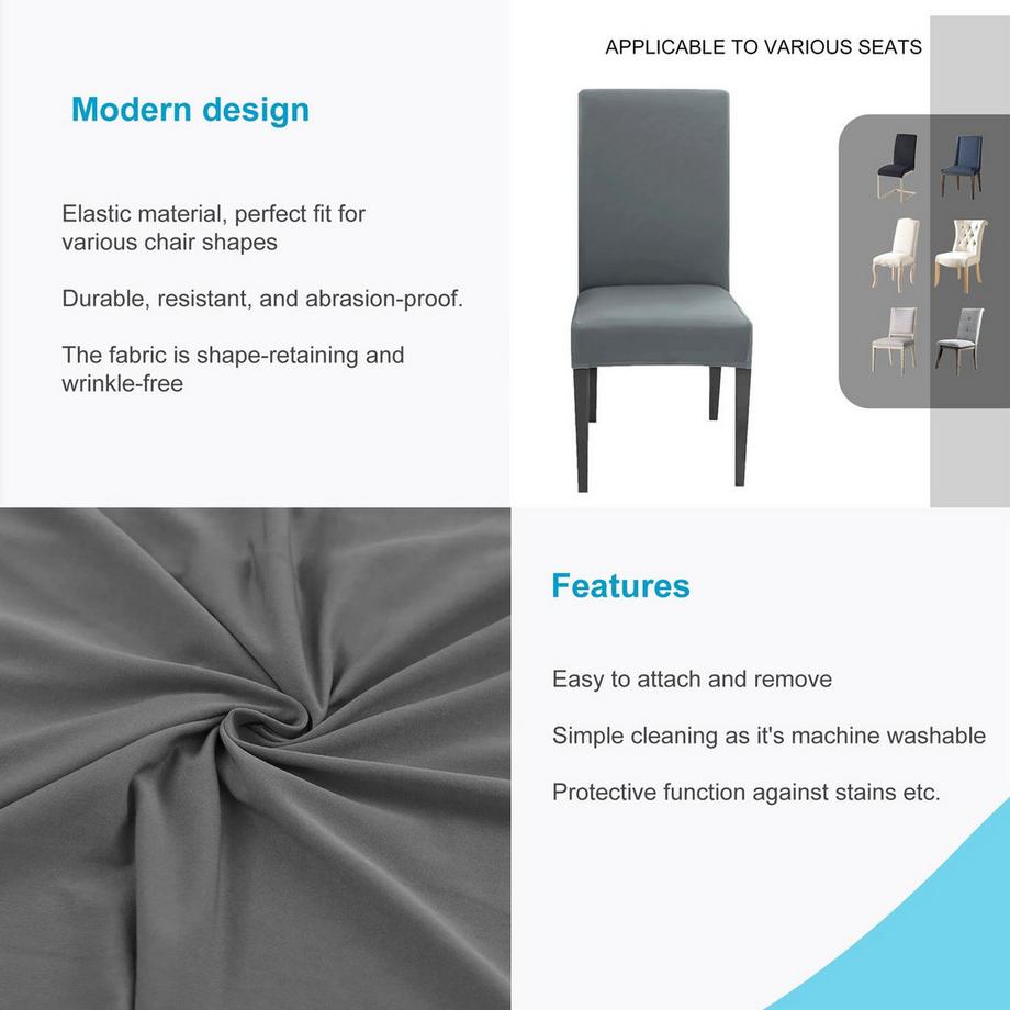 Intirilife  1x Housse de chaise élastique 