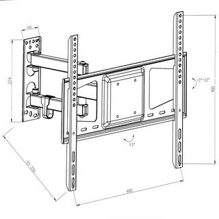 Tectake  Supporto da installazione a parete per monitor 26-55″ inclinabile girevole fino a 60 kg 